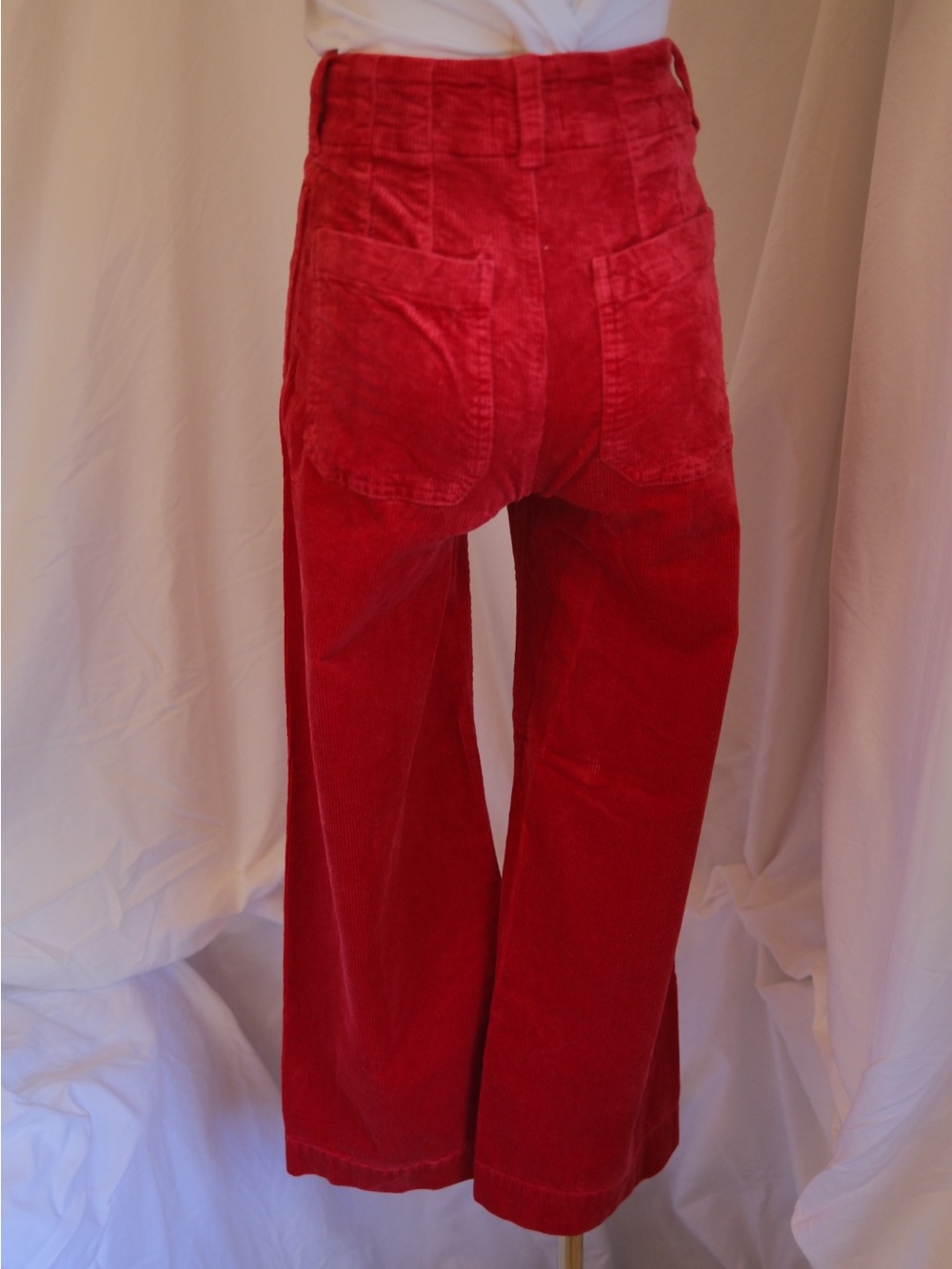 Anthropologie Maeve The Colette Red Corduroy Wide Leg Pants Size 24 - Picture 6 of 7